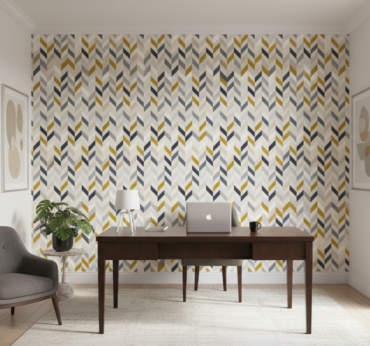 Tapet kontor med färgglada geometriska mönster - Tenstickers