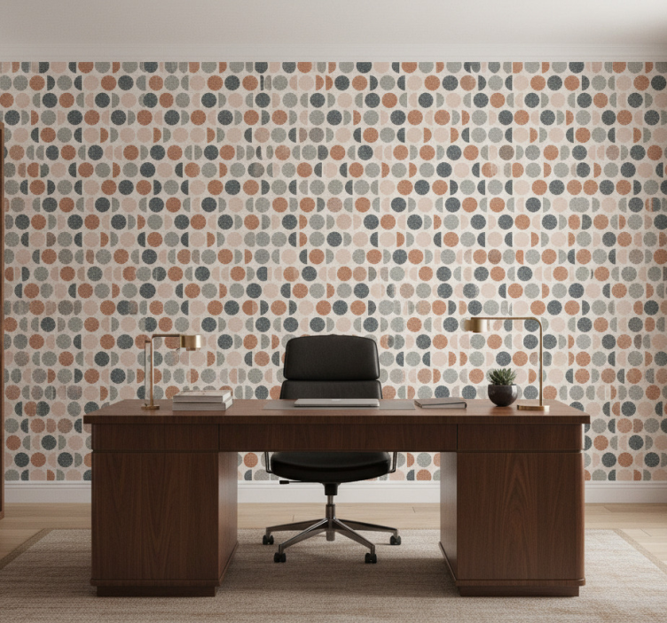Tapet kontor med mönster av halvcirklar - Tenstickers