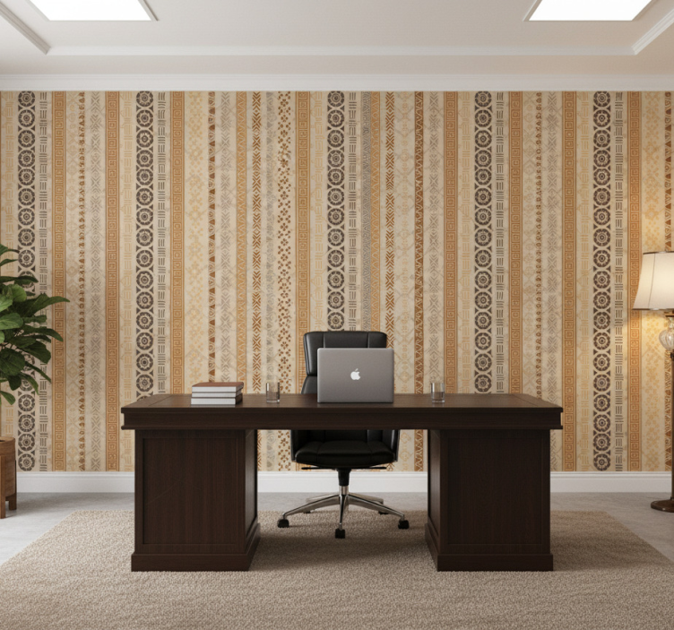 Tapet kontor pusselstämpeffekt på brun - Tenstickers