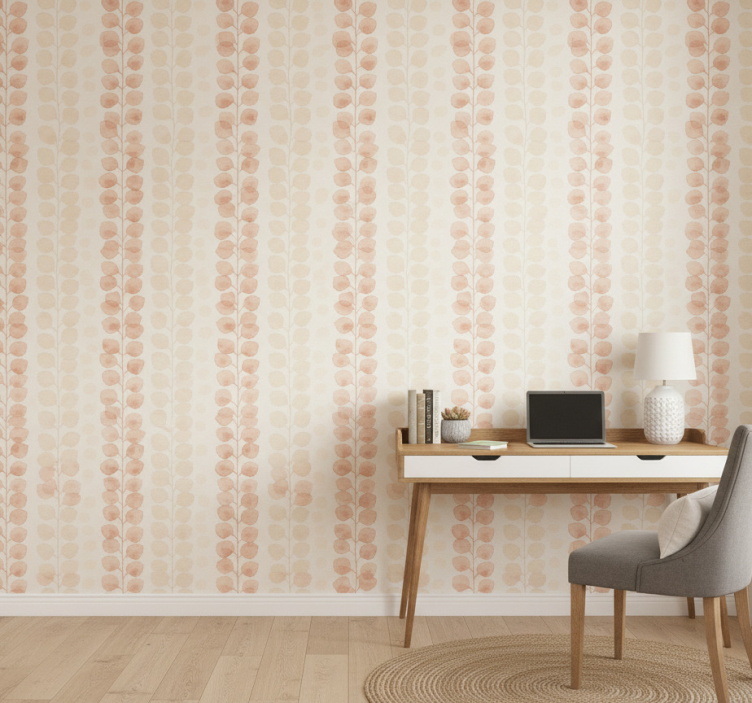 Tapet kontor rosa blommor pedal - Tenstickers