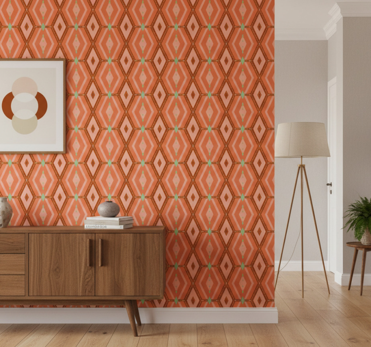 Tapet korridor 30-tals höstnyanser geometrisk - Tenstickers