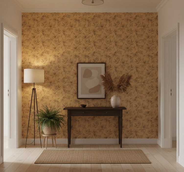 Tapet korridor beige stiliserade mönster - Tenstickers