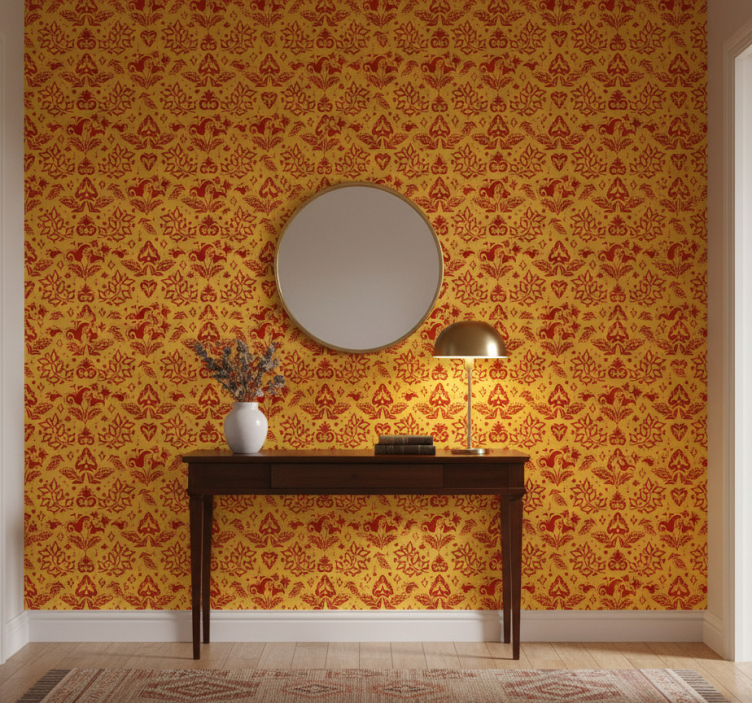 Tapet korridor botanisk motiv stil - Tenstickers