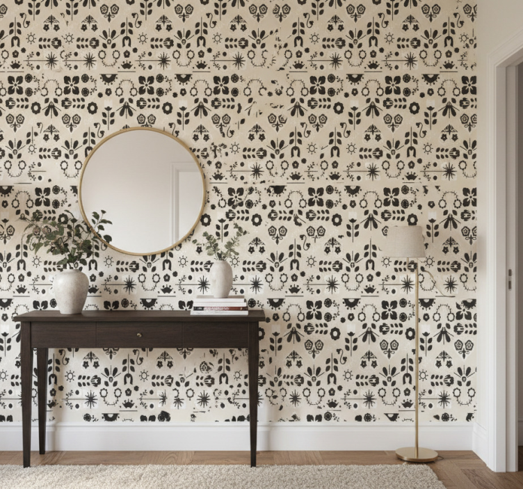 Tapet korridor charmiga blommönster - Tenstickers