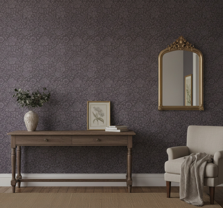 Tapet korridor elegant grått mönster - Tenstickers
