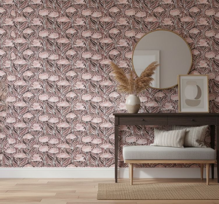 Tapet korridor eleganta beige mönster - Tenstickers