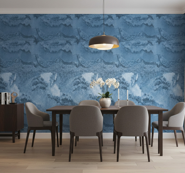Tapet marmor djupblå textur - Tenstickers