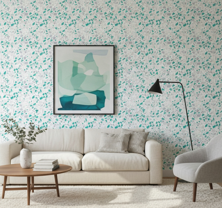 Tapet marmor grön och grå - Tenstickers