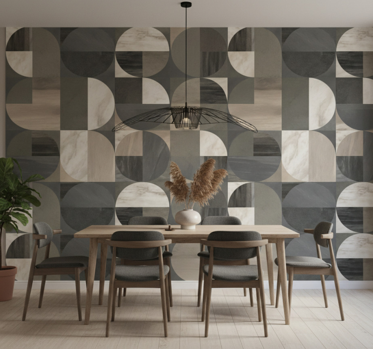 Tapet marmor halvcirkelmönster - Tenstickers