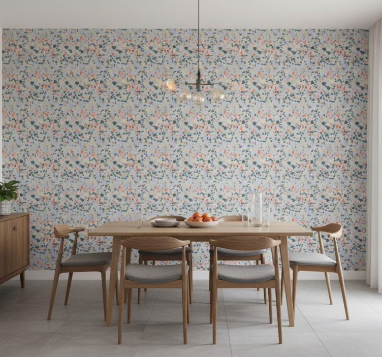 Tapet marmor livliga abstrakta former - Tenstickers