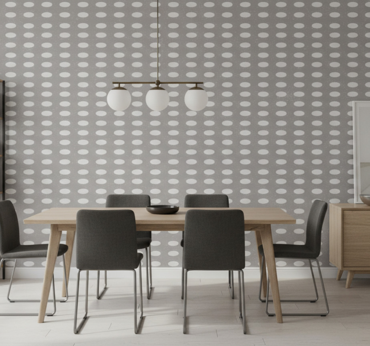 Tapet matsal geometriskt grått cirkelmönster - Tenstickers