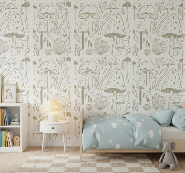 Tapet natur beige svampmönster - Tenstickers