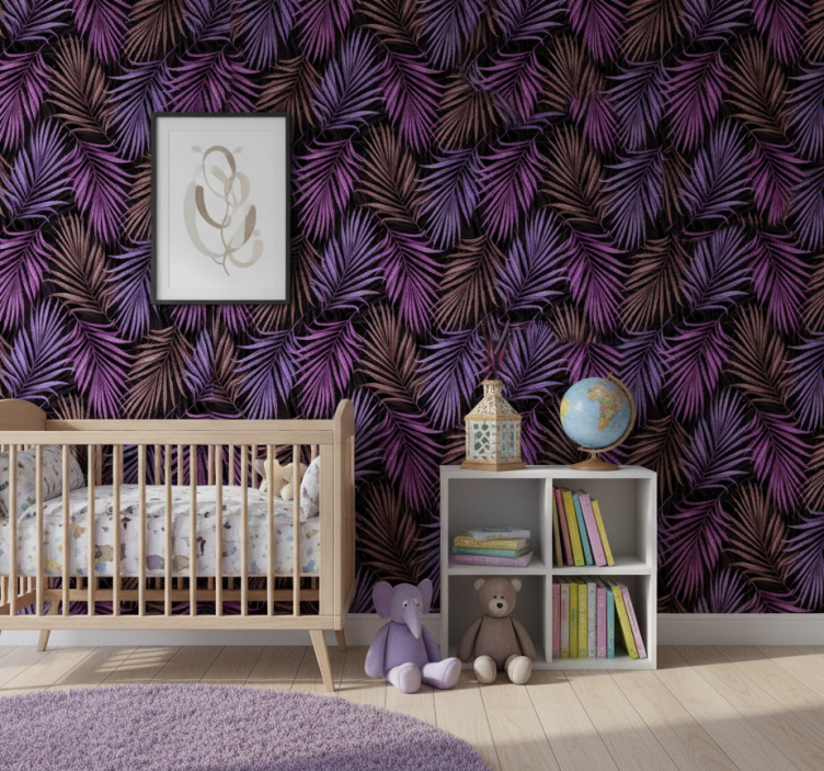 Tapet natur lila bladmotiv - Tenstickers
