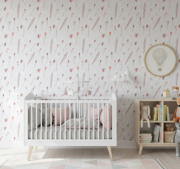 Tapet natur med delikat blommönster - Tenstickers