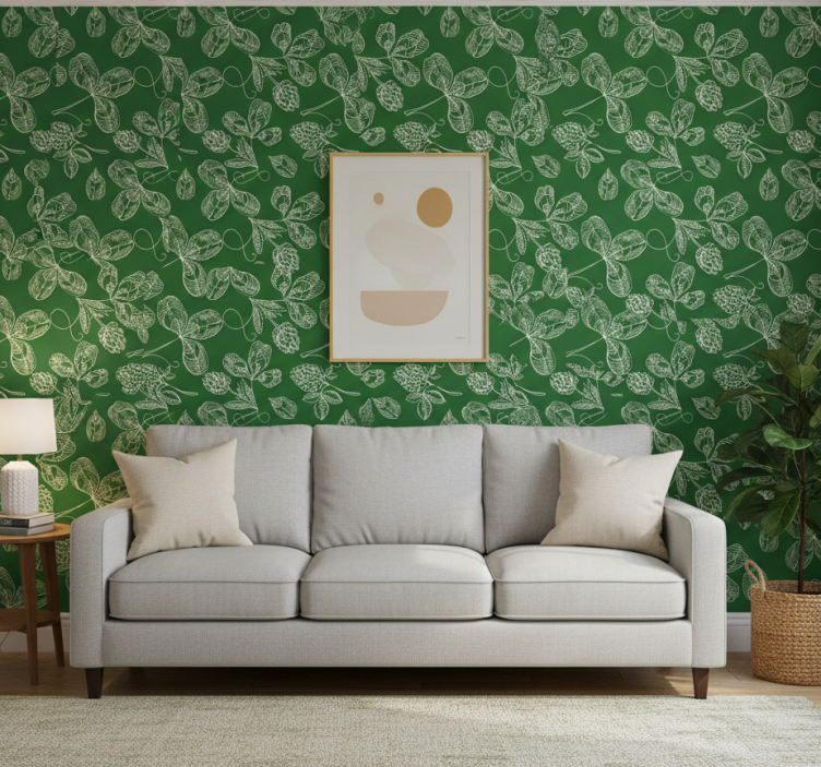 Tapet natur med frodiga gröna motiv - Tenstickers