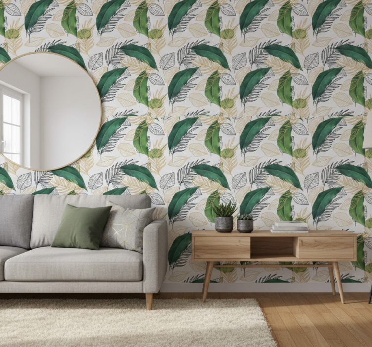 Tapet natur rik lövverkselement - Tenstickers
