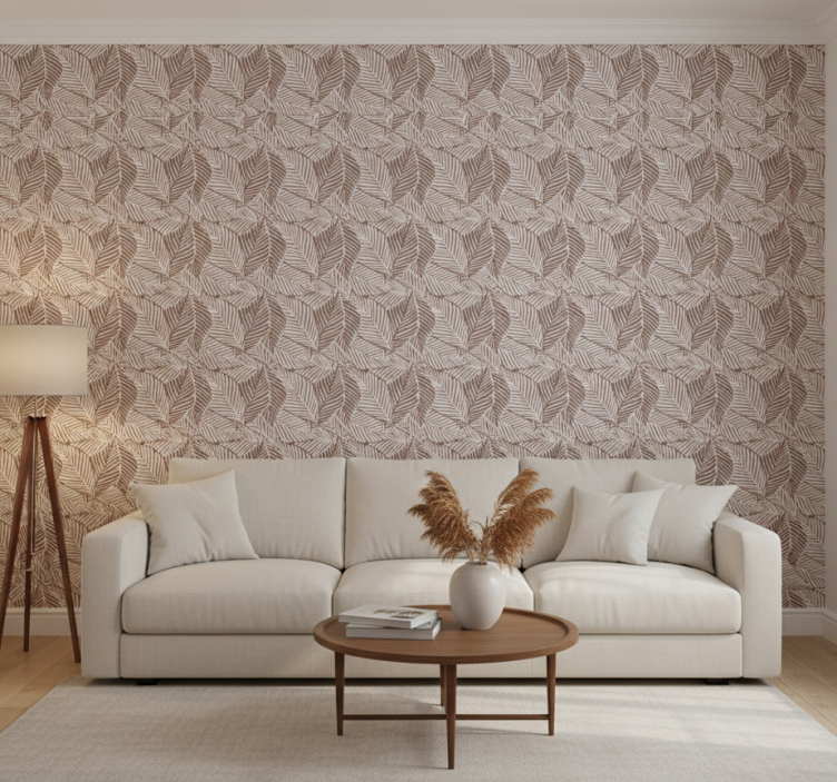 Tapet natur terrakottablader - Tenstickers