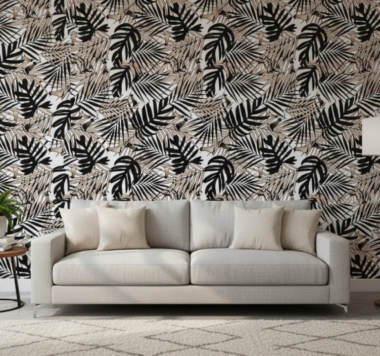 Tapet natur tropisk blad element - Tenstickers