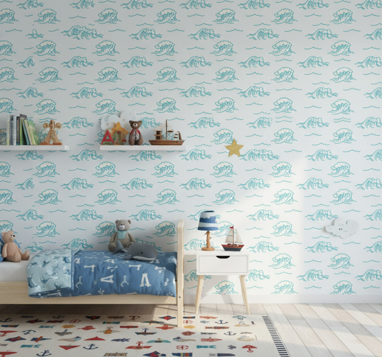 Tapet natur vågmönsterdesign - Tenstickers