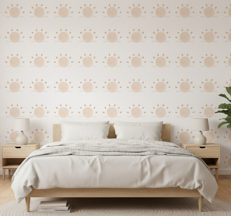 Tapet nordisk abstrakt minimal sol - Tenstickers