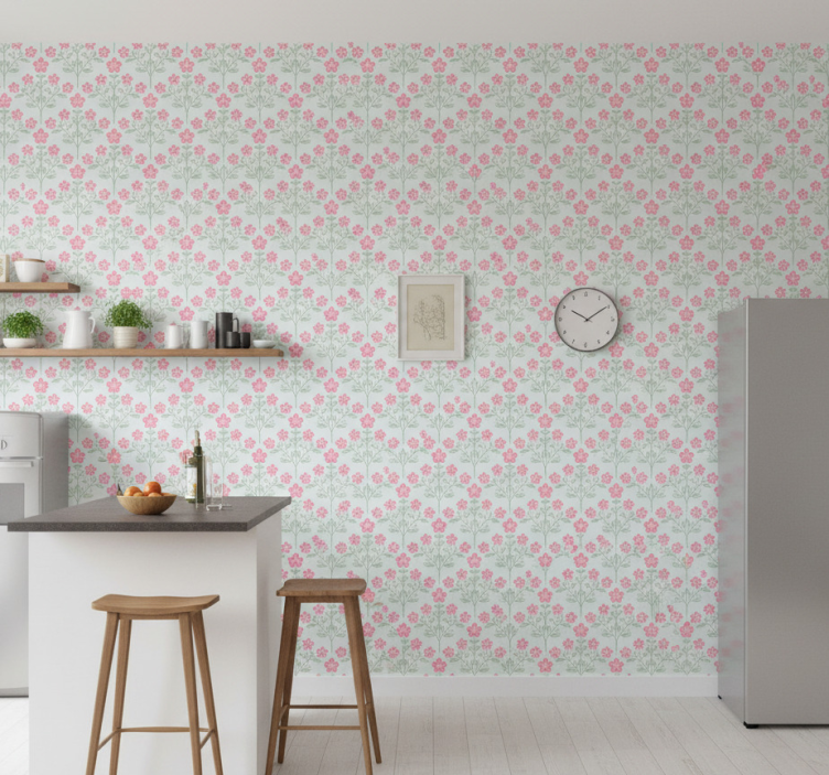 Tapet plattor blommig liten platta - Tenstickers