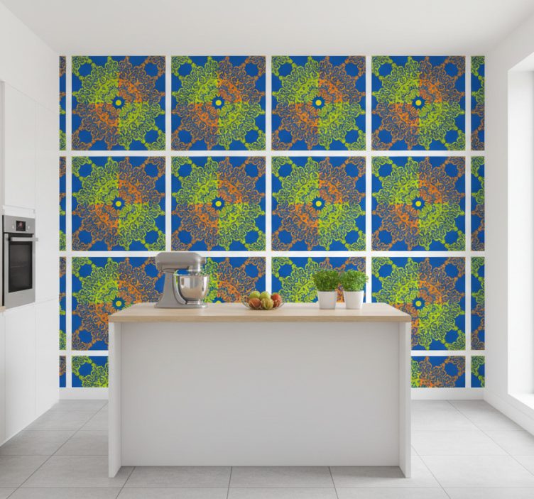 Tapet plattor färgglad mandala mönster - Tenstickers