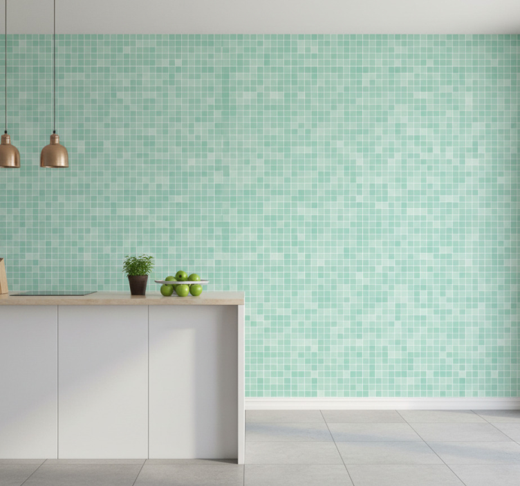 Tapet plattor mint mosaikmönster - Tenstickers