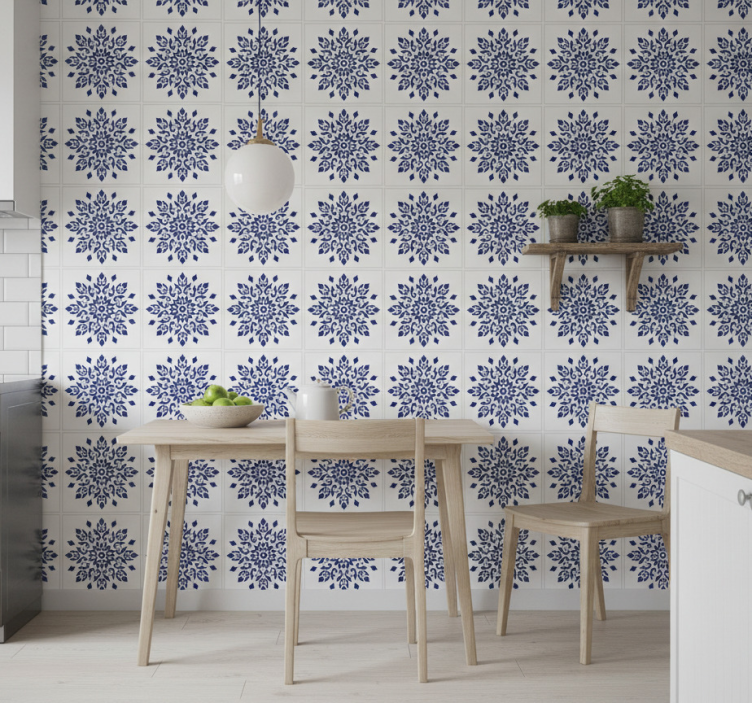 Tapet plattor rund klassisk tile - Tenstickers