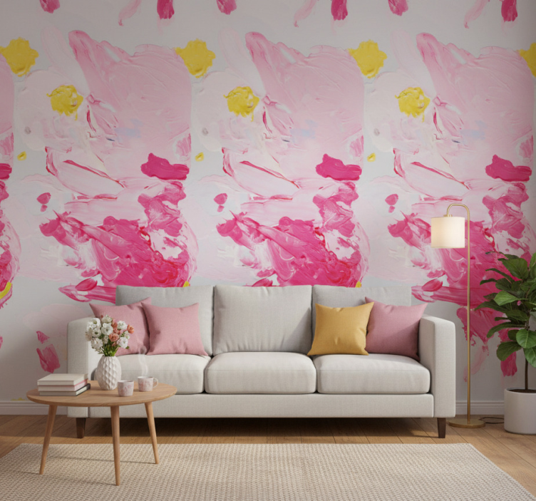 Tapet prydnadsföremål färgglad akrylfärg penseldrag - Tenstickers