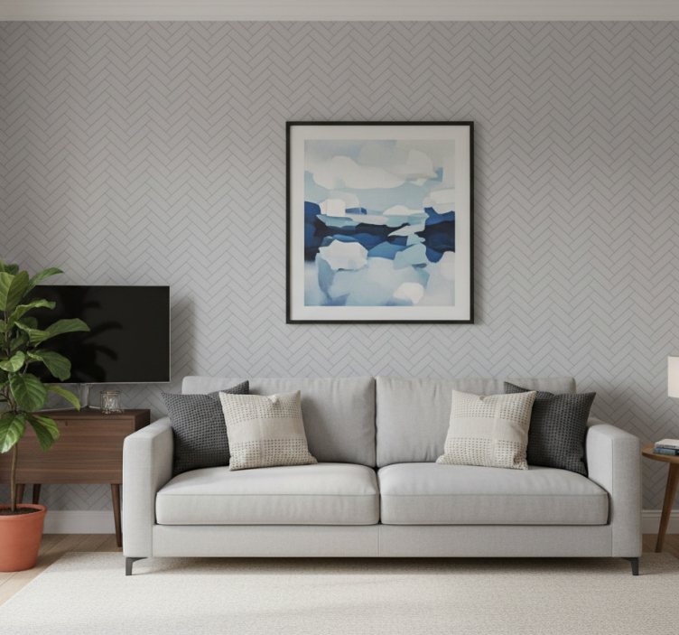 Tapet prydnadsföremål fiskbensgrå plattor - Tenstickers