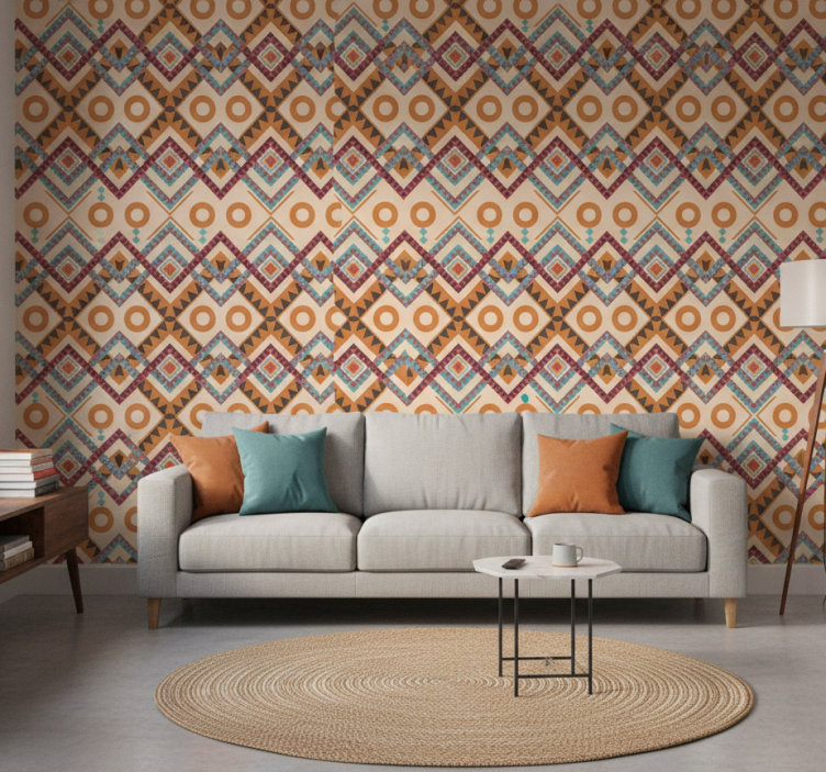 Tapet prydnadsföremål i flerfärgad diamantmönster - Tenstickers