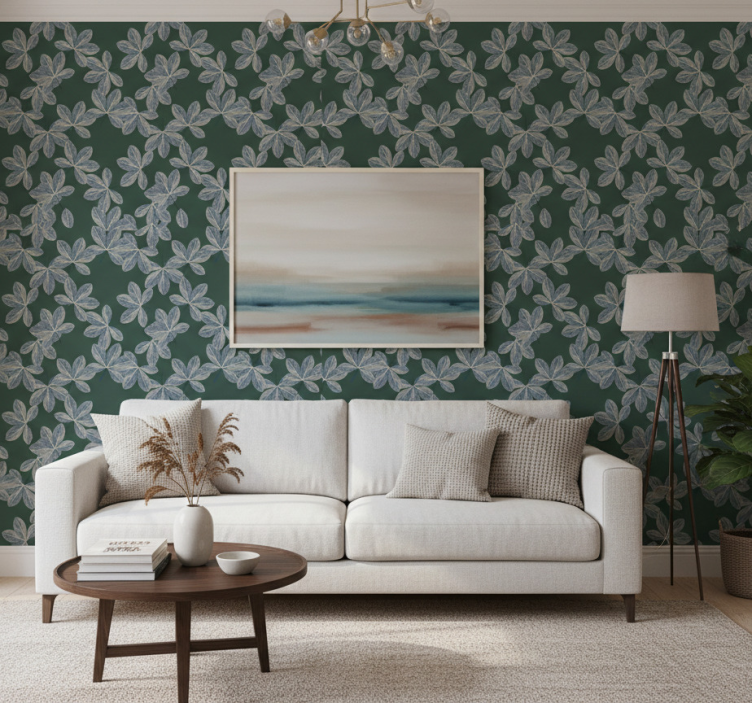 Tapet prydnadsföremål med botaniskt bladmotiv - Tenstickers