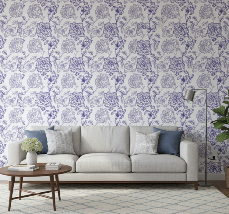 Tapet prydnadsföremål med eleganta blommönster - Tenstickers