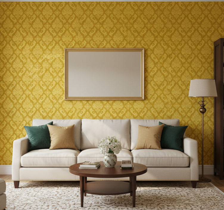 Tapet prydnadsföremål med intrikata blommor - Tenstickers