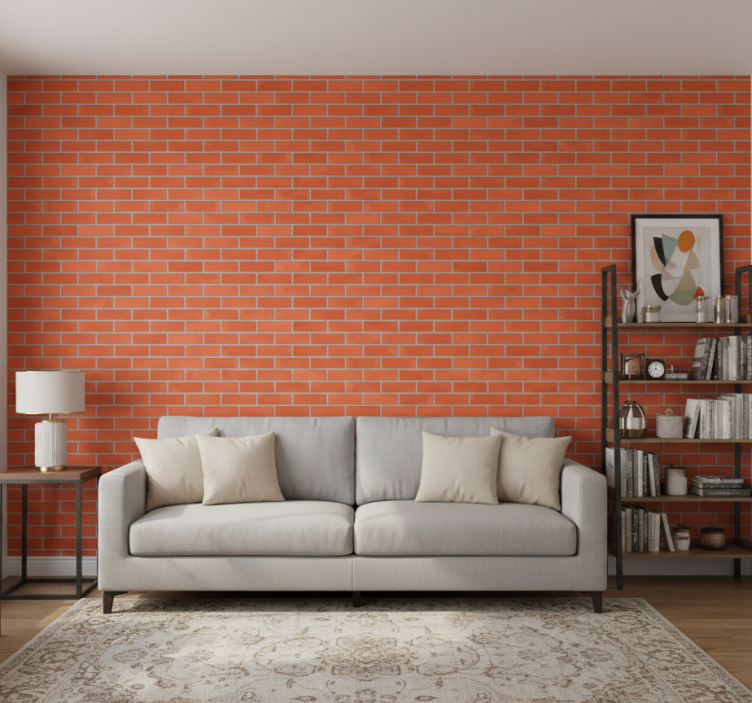 Tapet prydnadsföremål röd tegelmönster - Tenstickers