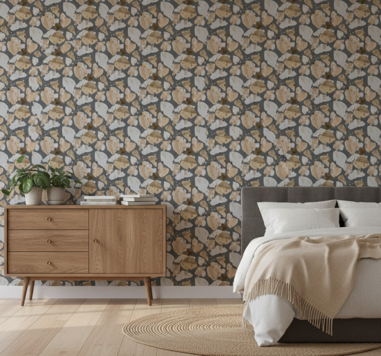 Tapet sovrum cement terrazzo mönster - Tenstickers