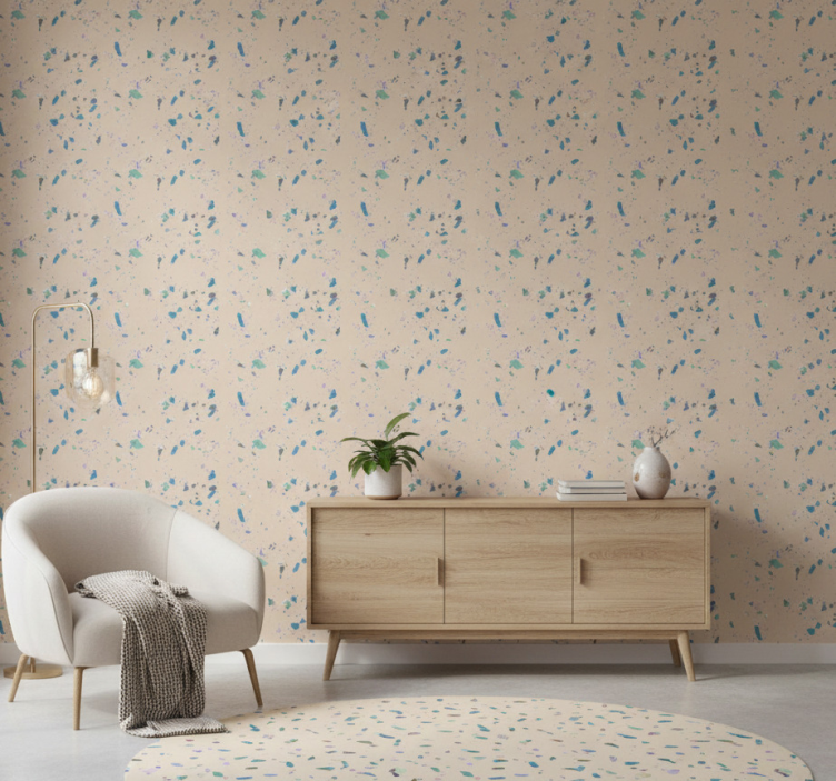 Tapet sovrum färgglad terrazzo sten - Tenstickers
