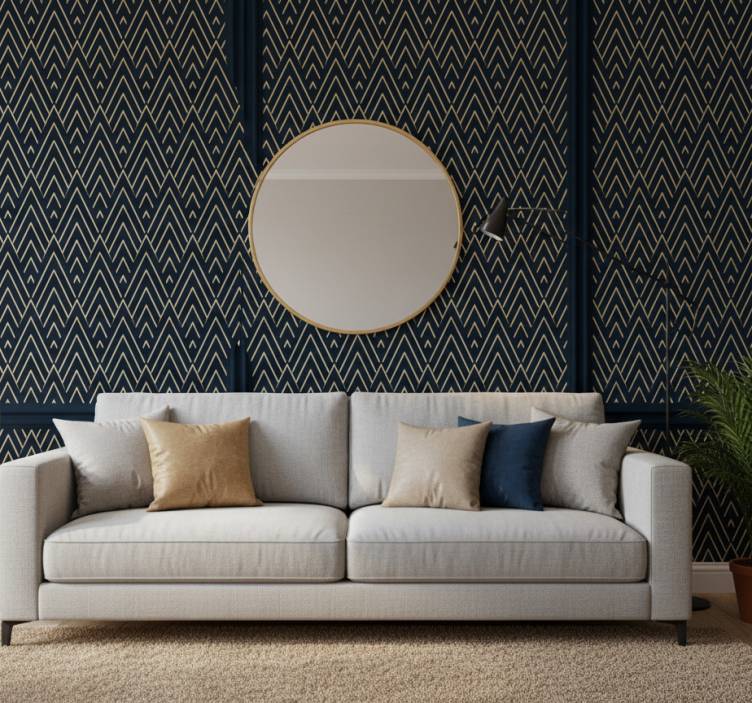 Tapet sovrum lyxig panel effekt - Tenstickers