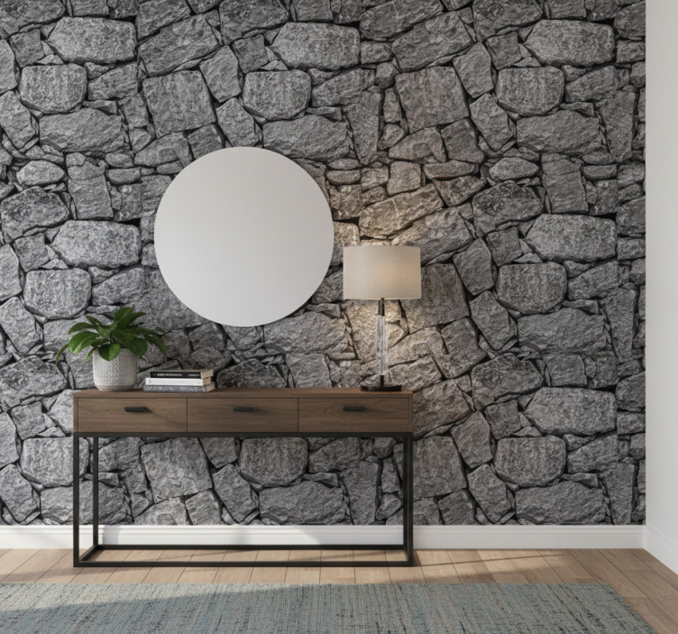 Tapet stenar oregelbunden stentextur - Tenstickers