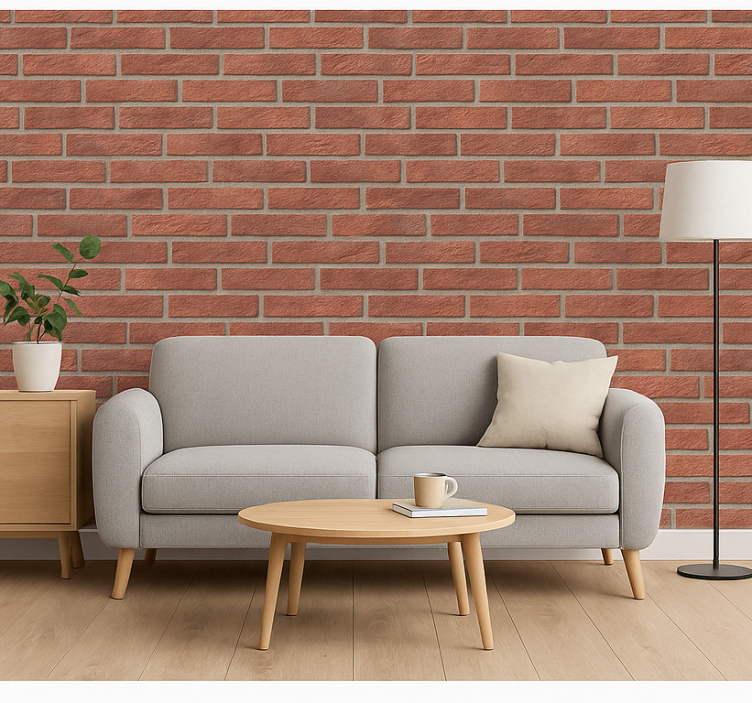 Tapet tegelstenar blush akvarellträdgård - Tenstickers