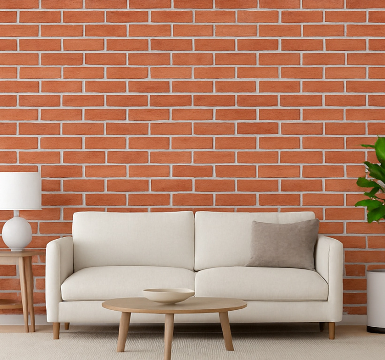 Tapet tegelstenar klassisk röd tegelvägg - Tenstickers