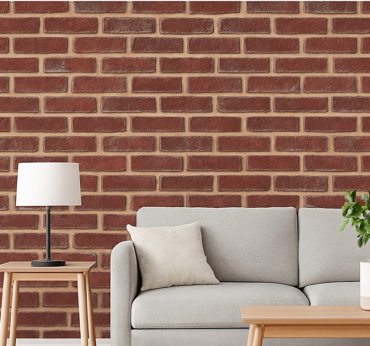 Tapet tegelstenar väderbitna röda tegel - Tenstickers