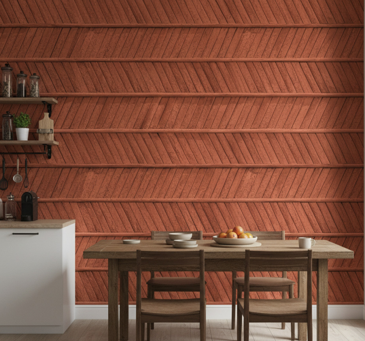 Tapet texturer och mönster fiskbensmönster i trä - Tenstickers