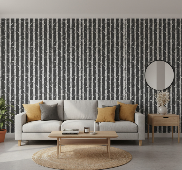 Tapet träd ljusa träd i skandinavisk stil - Tenstickers