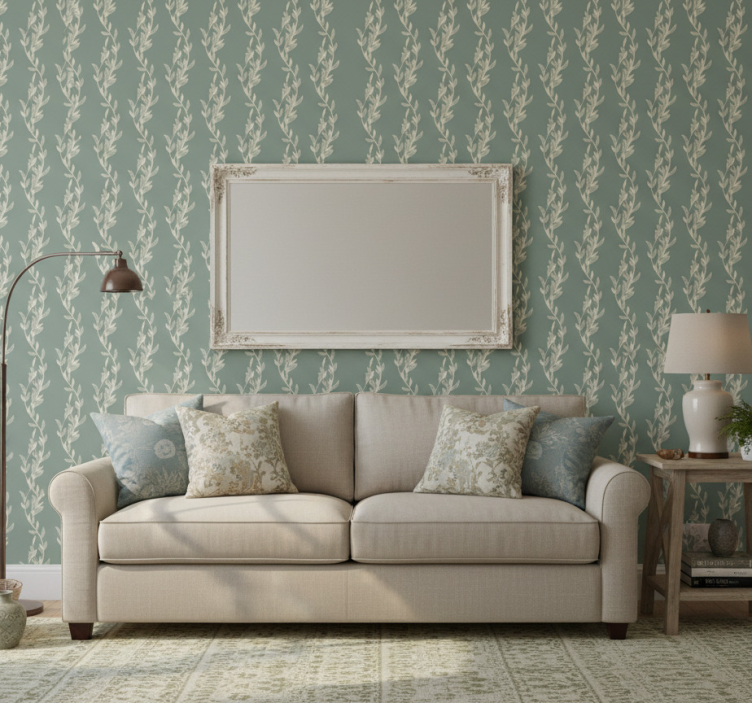 Tapet träd provencalsk stil små blad på grenar - Tenstickers