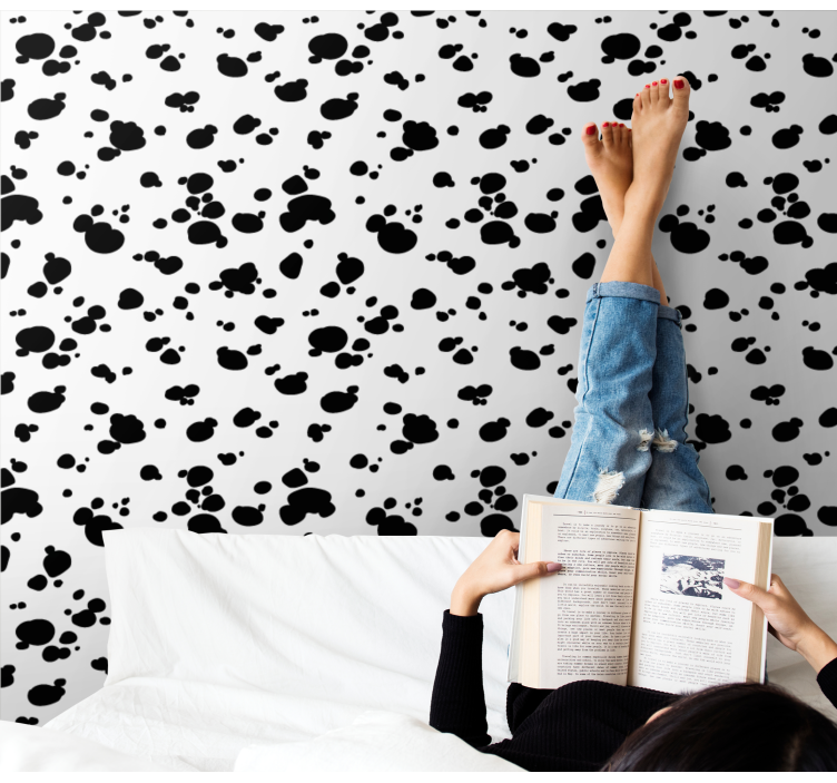 Tapet hundar med tassavtrycksmönster - Tenstickers