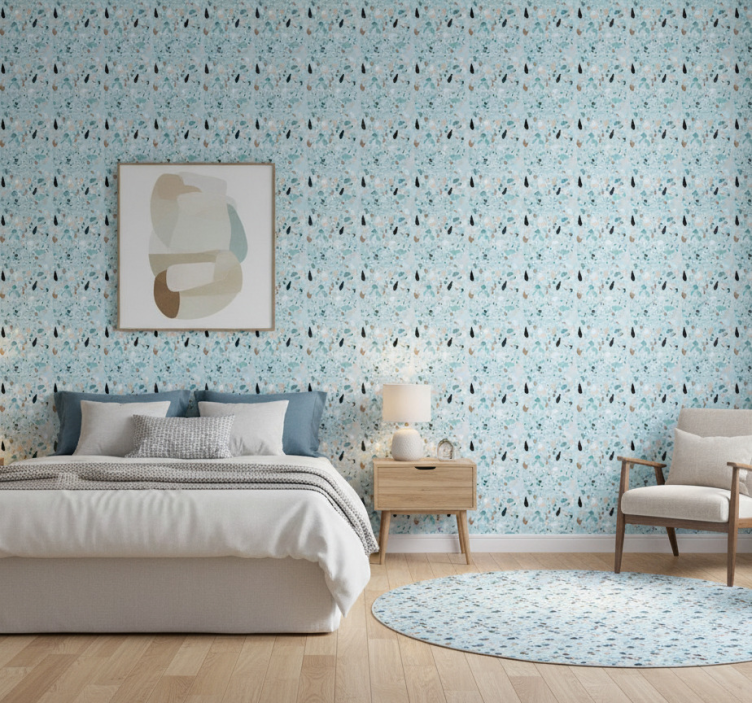Terrazzo stil design tapet sovrum - Tenstickers