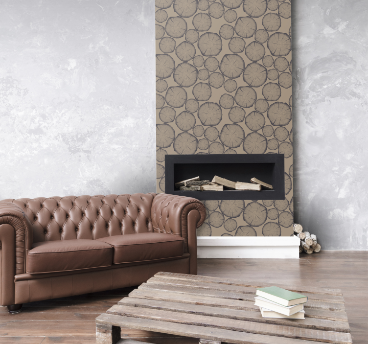 Trädstam rustik tapet - Tenstickers