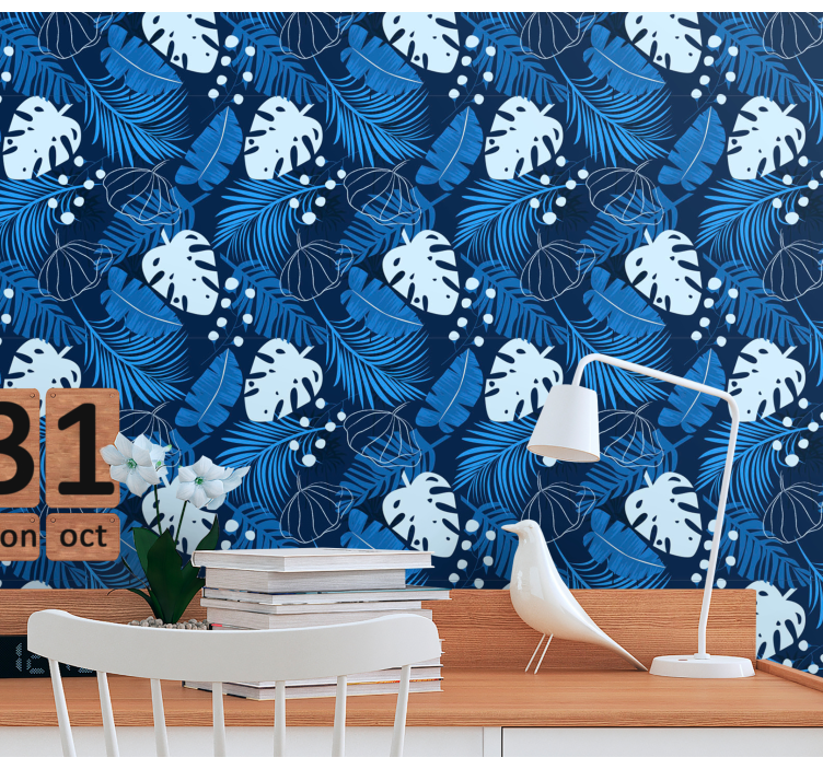 Tropisk monstera design Tapet blad - Tenstickers