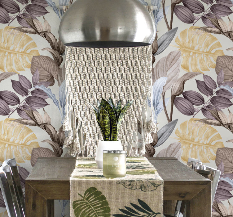 Tropiska växter xxl blad tapeter - Tenstickers